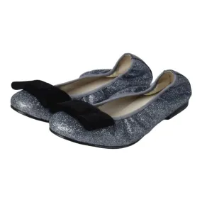 1412 - Silver Glitter Flats for Girl/Teen/Women by London Kids
