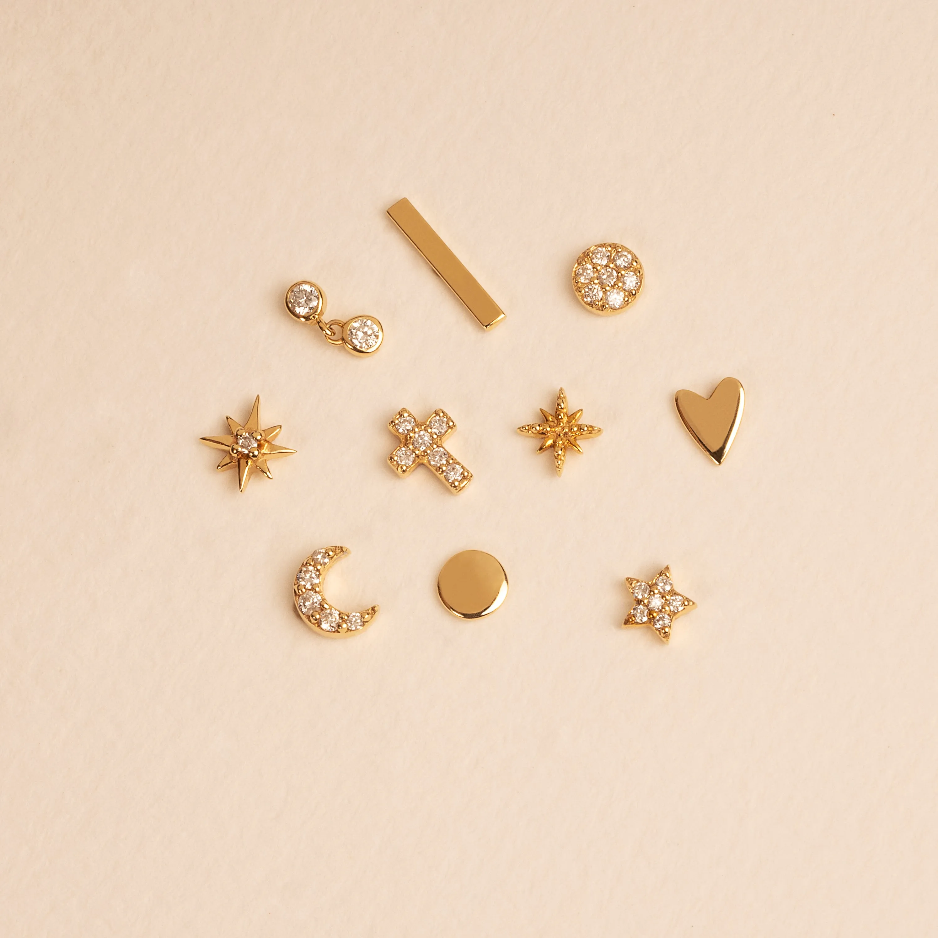 14K Solid Gold Bar Threaded Labret Earring