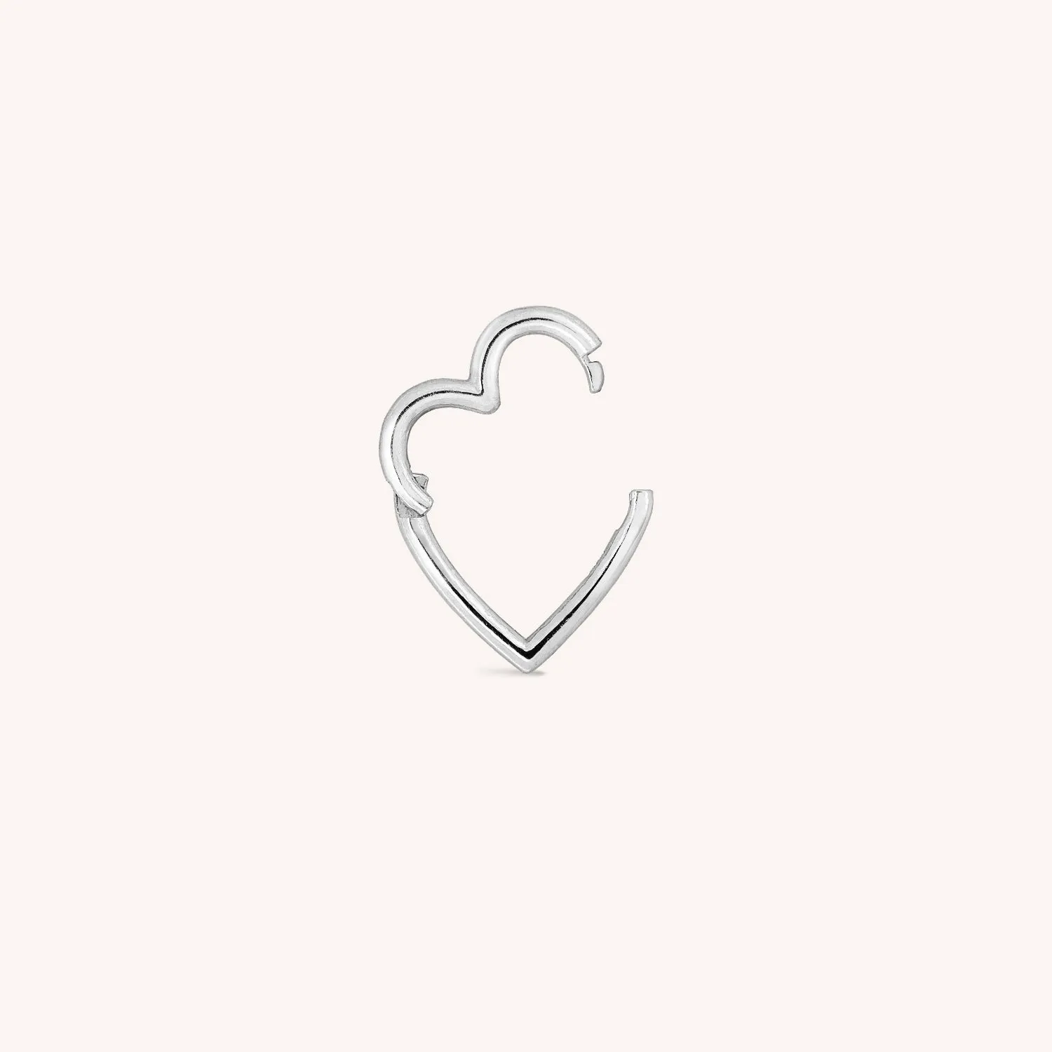 14K Solid Gold Love Loop Clicker Hoop
