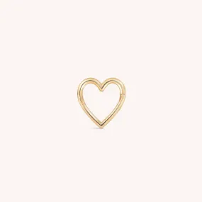 14K Solid Gold Love Loop Clicker Hoop
