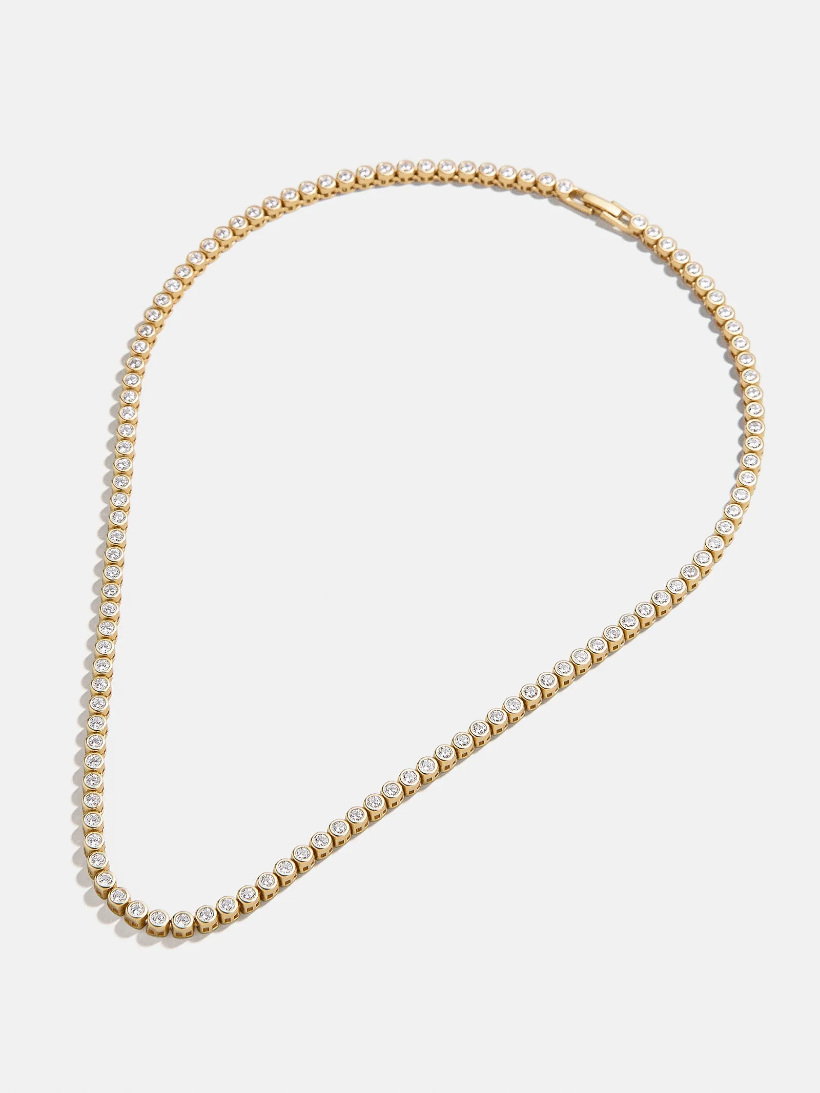 Amalie 18K Gold Tennis Necklace - Clear/Gold