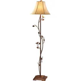 Vintage Floor Lamp with Bird and Vine Design