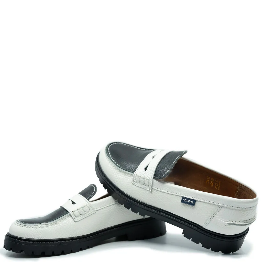 Atlanta Mocassin Black and White Chunky Loafer