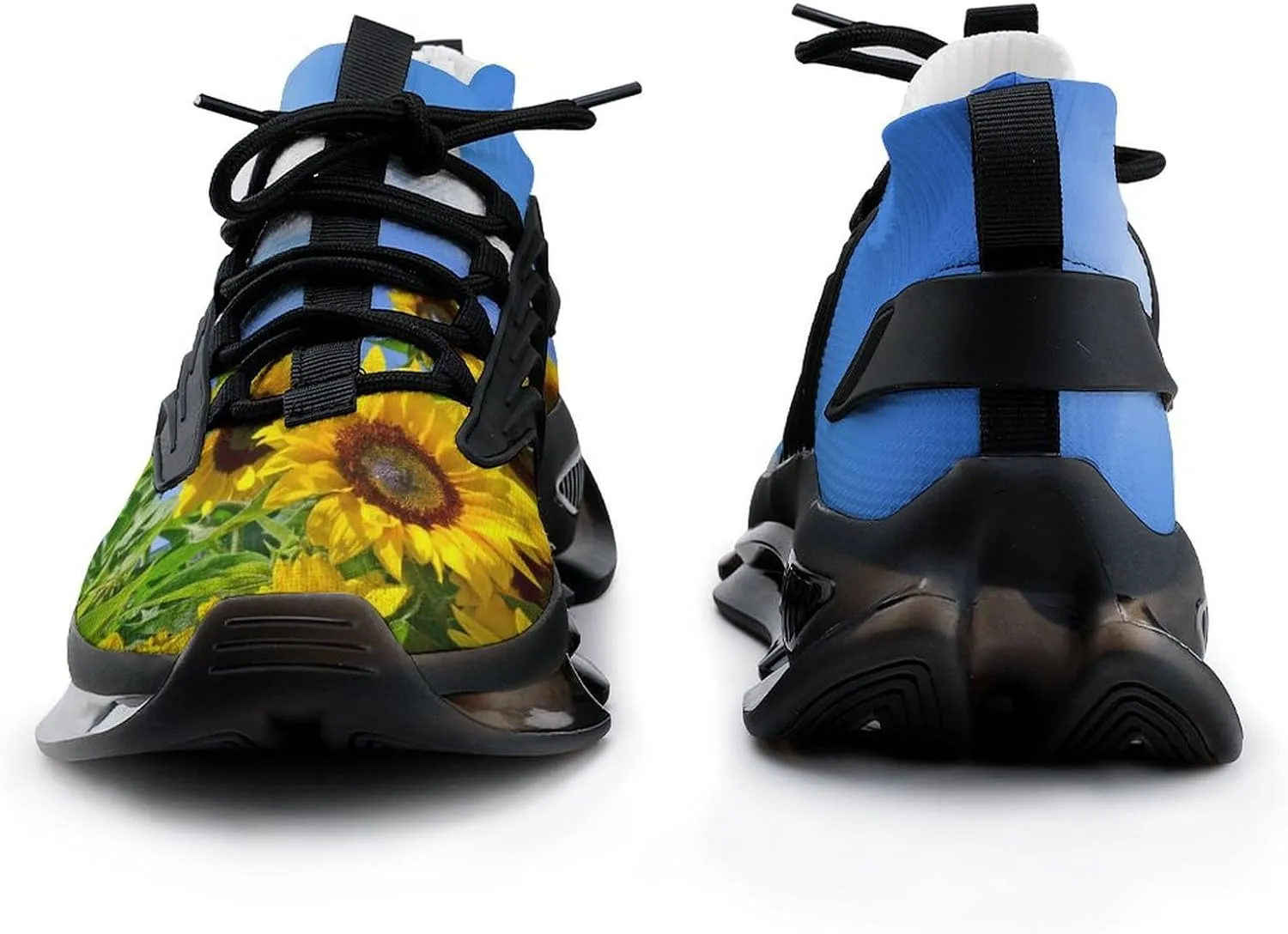 Beautiful Sunflowers Walking Shoes for Men Lightweight Tennis Fashion Elastic Sports Shoes Cushion Basketball Shoes