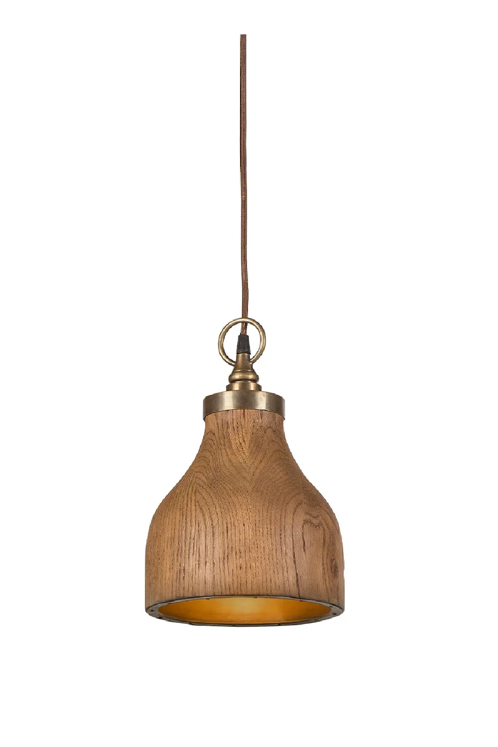 Bell Shaped Walnut Pendant Light S | Andrew Martin Big Sur
