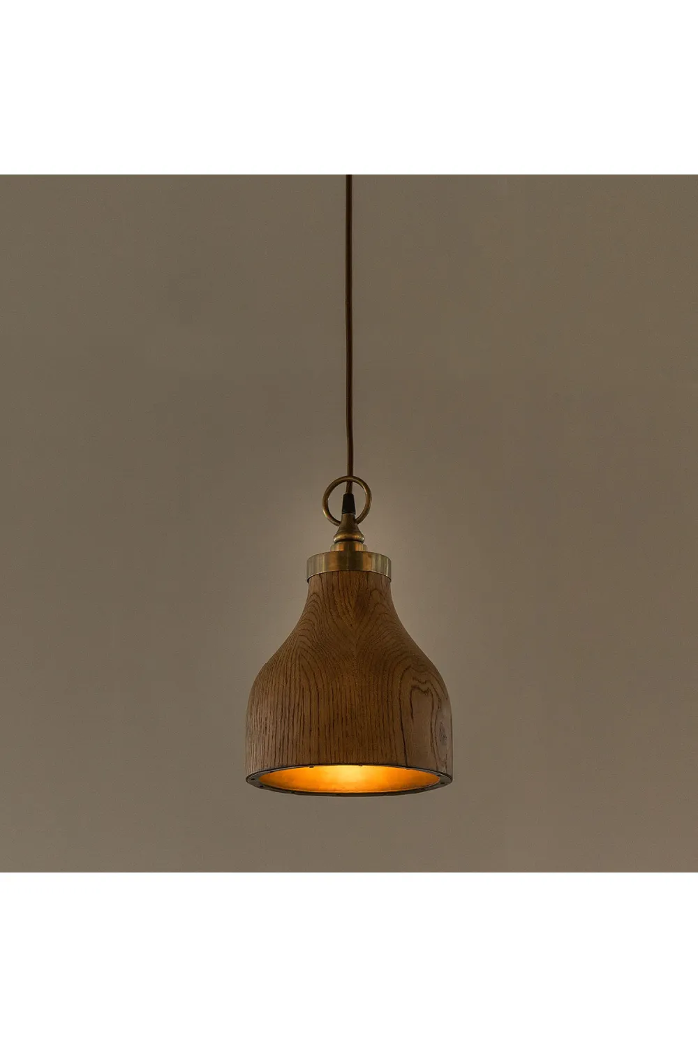 Bell Shaped Walnut Pendant Light S | Andrew Martin Big Sur