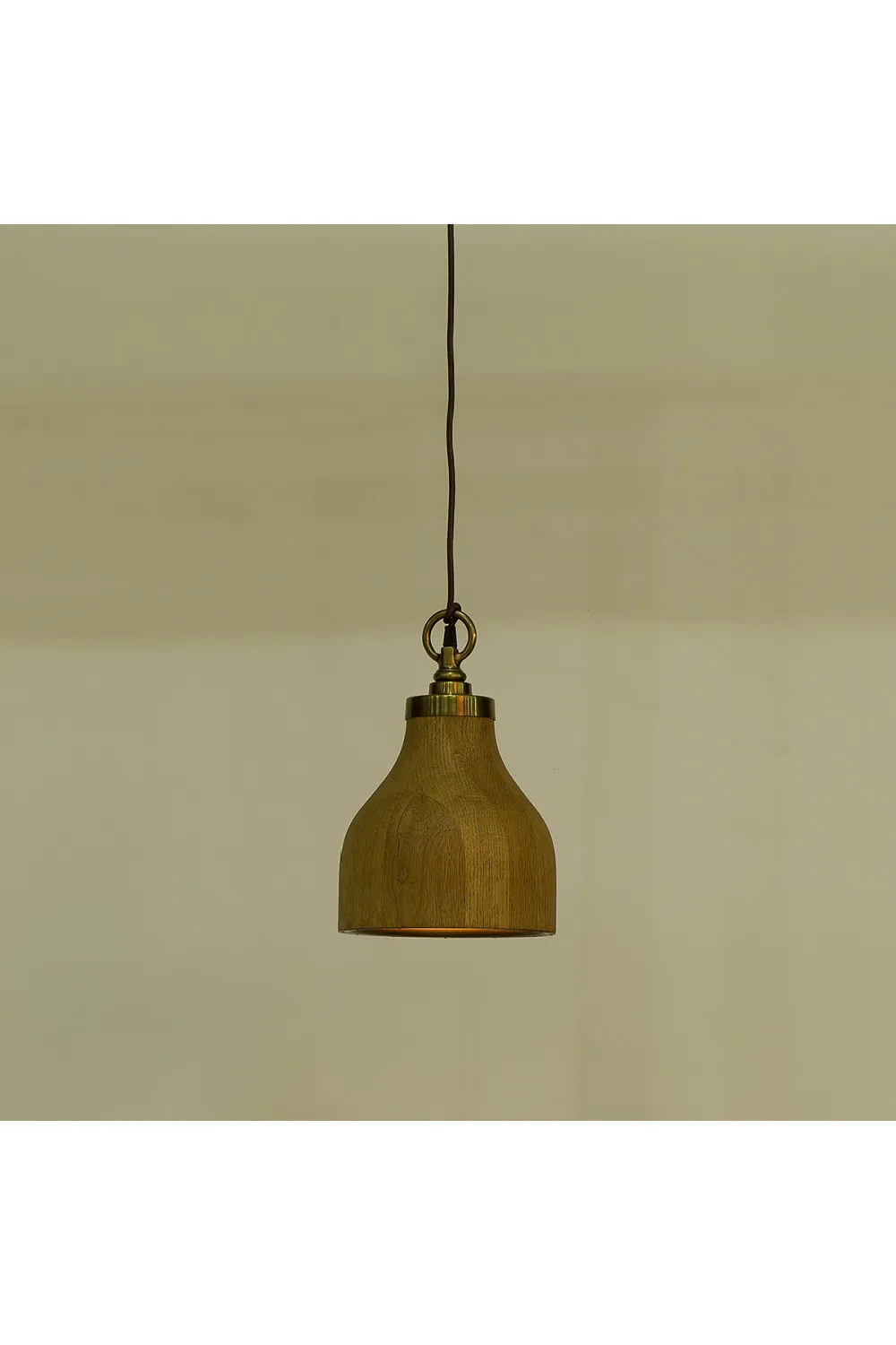 Bell Shaped Walnut Pendant Light S | Andrew Martin Big Sur