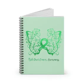 Bile Duct Cancer Awareness Filigree Butterfly "Light Green" Spiral Journal - Ruled Line