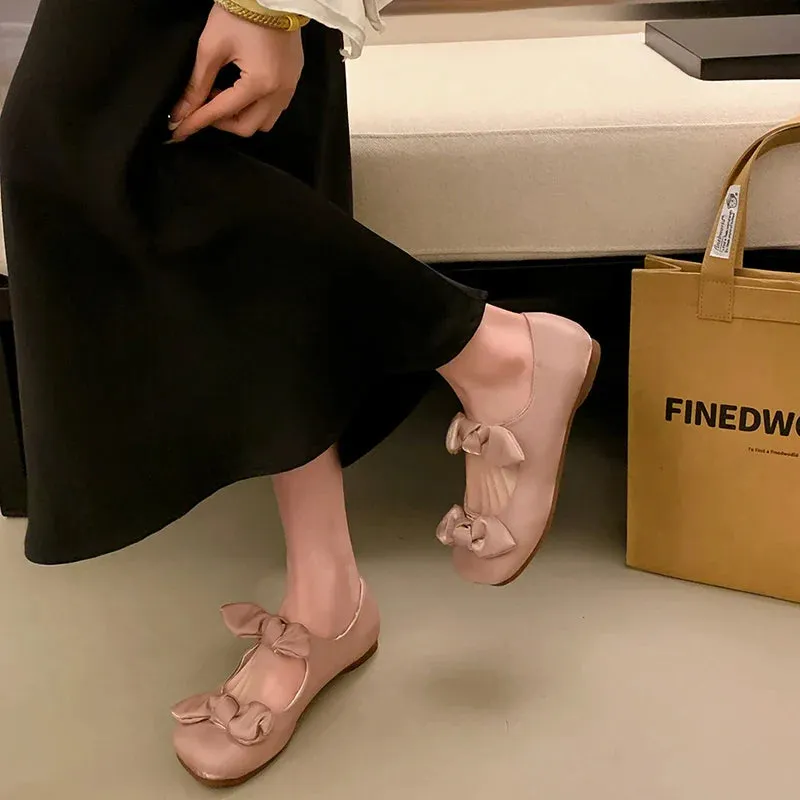 binfenxie Rome Style Women Loafer Shoes Fashion Shallow Butterfly-knot Ladies Comfort Soft Sole Flats Footwear