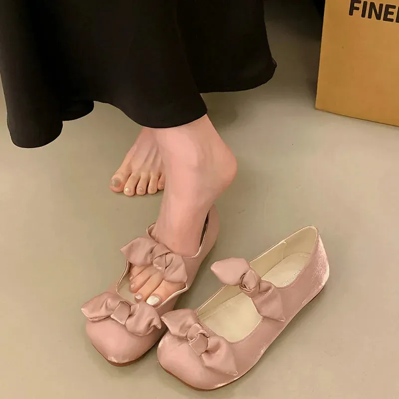 binfenxie Rome Style Women Loafer Shoes Fashion Shallow Butterfly-knot Ladies Comfort Soft Sole Flats Footwear