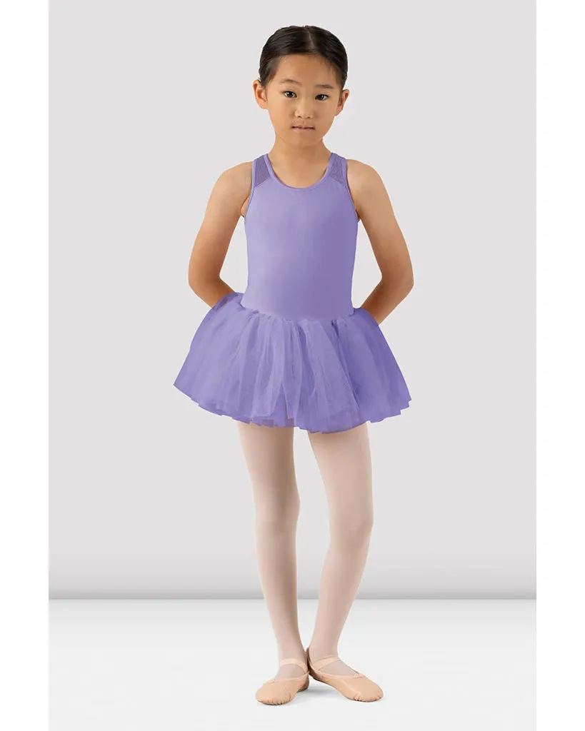 Bloch Gabrielle Scoop Neck Mesh Cross Back Tank Tutu Ballet Dress  - CL1055 Girls