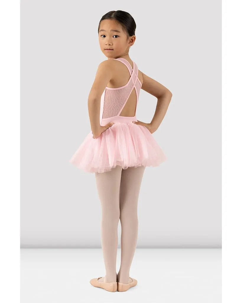 Bloch Gabrielle Scoop Neck Mesh Cross Back Tank Tutu Ballet Dress  - CL1055 Girls