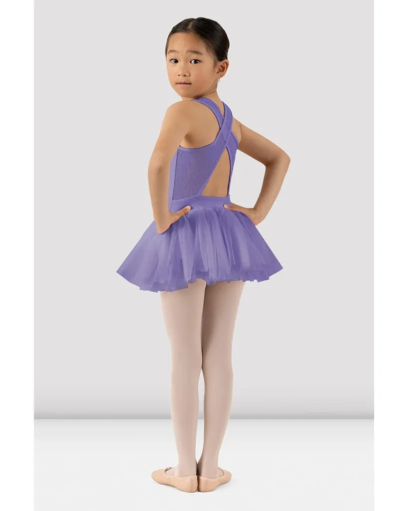 Bloch Gabrielle Scoop Neck Mesh Cross Back Tank Tutu Ballet Dress  - CL1055 Girls
