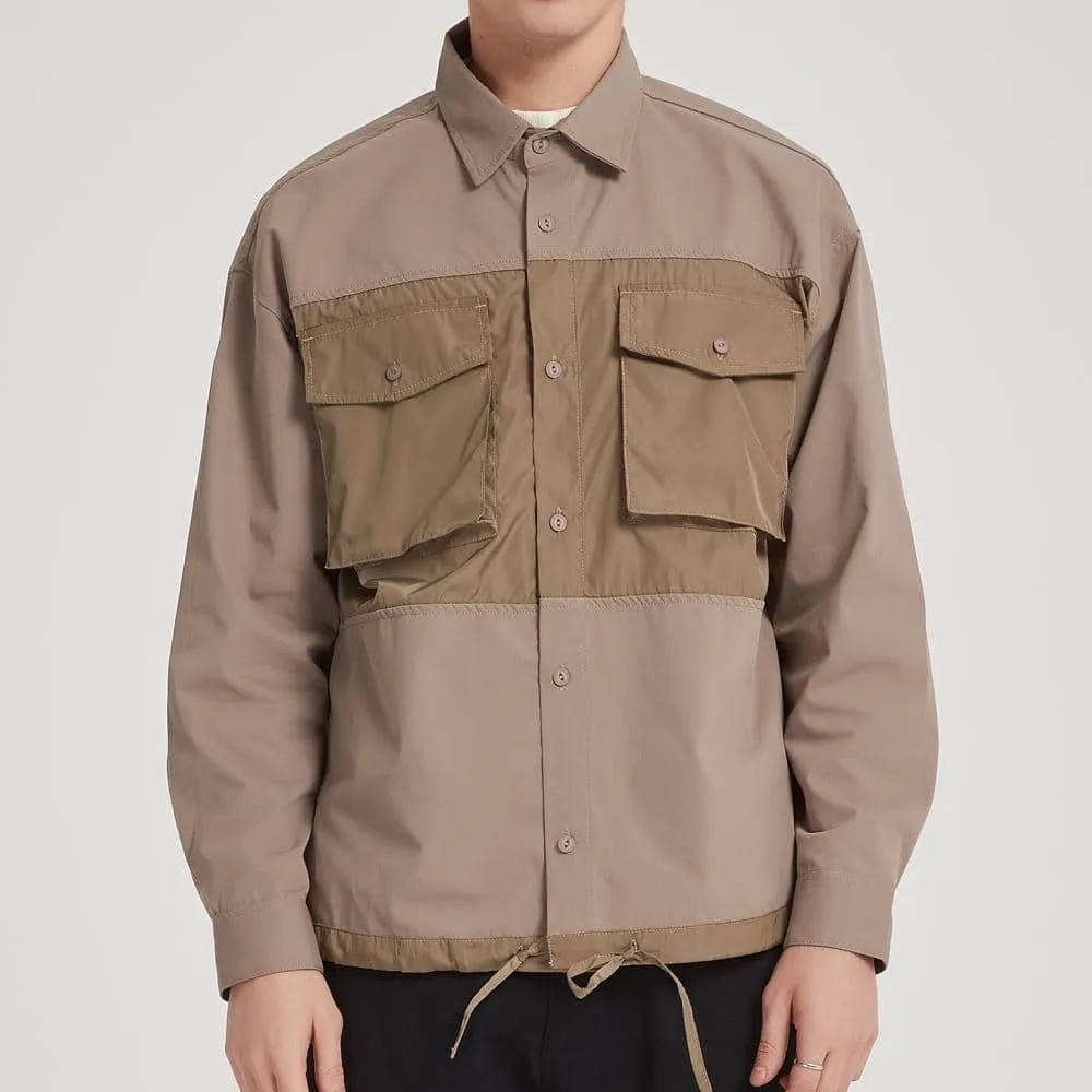 Boysnextdoor Patchwork Shirt Jacket Grey