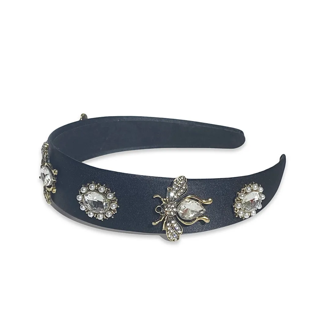 Bumble Bee Pearl Charms Thin Headband