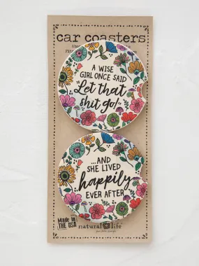 Car Coasters, Set of 2 - Wise Girl
