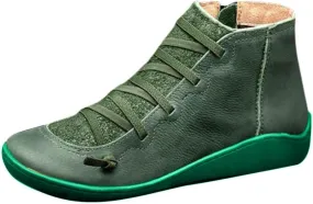 Cathalem Ankle Boots for Women 2024 New Flat Heel Ankle Cowgirl Boots Arch Support Pointed Toe Short Womens Cowboy Boots