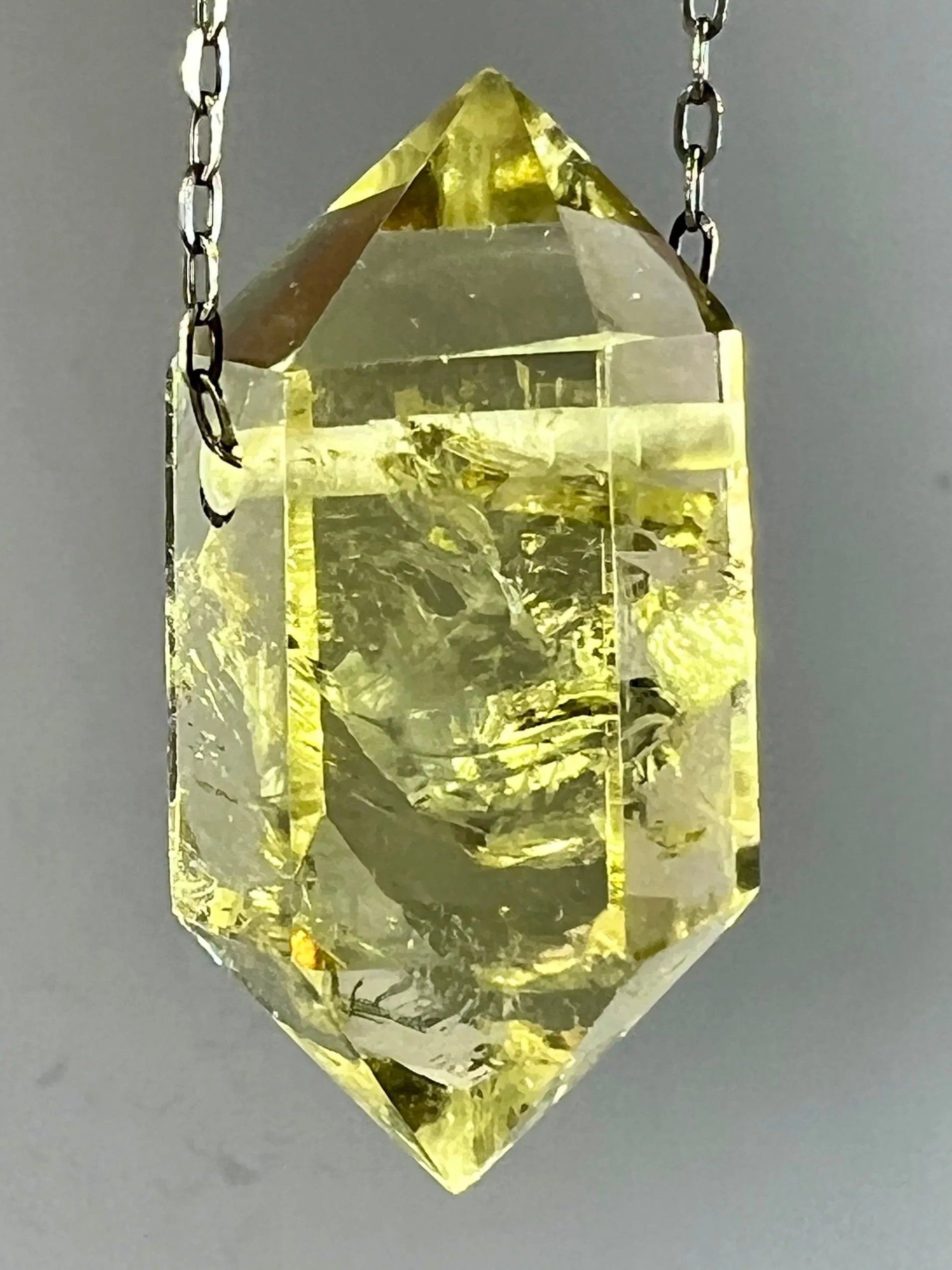 Citrine Quartz Crystal Necklace