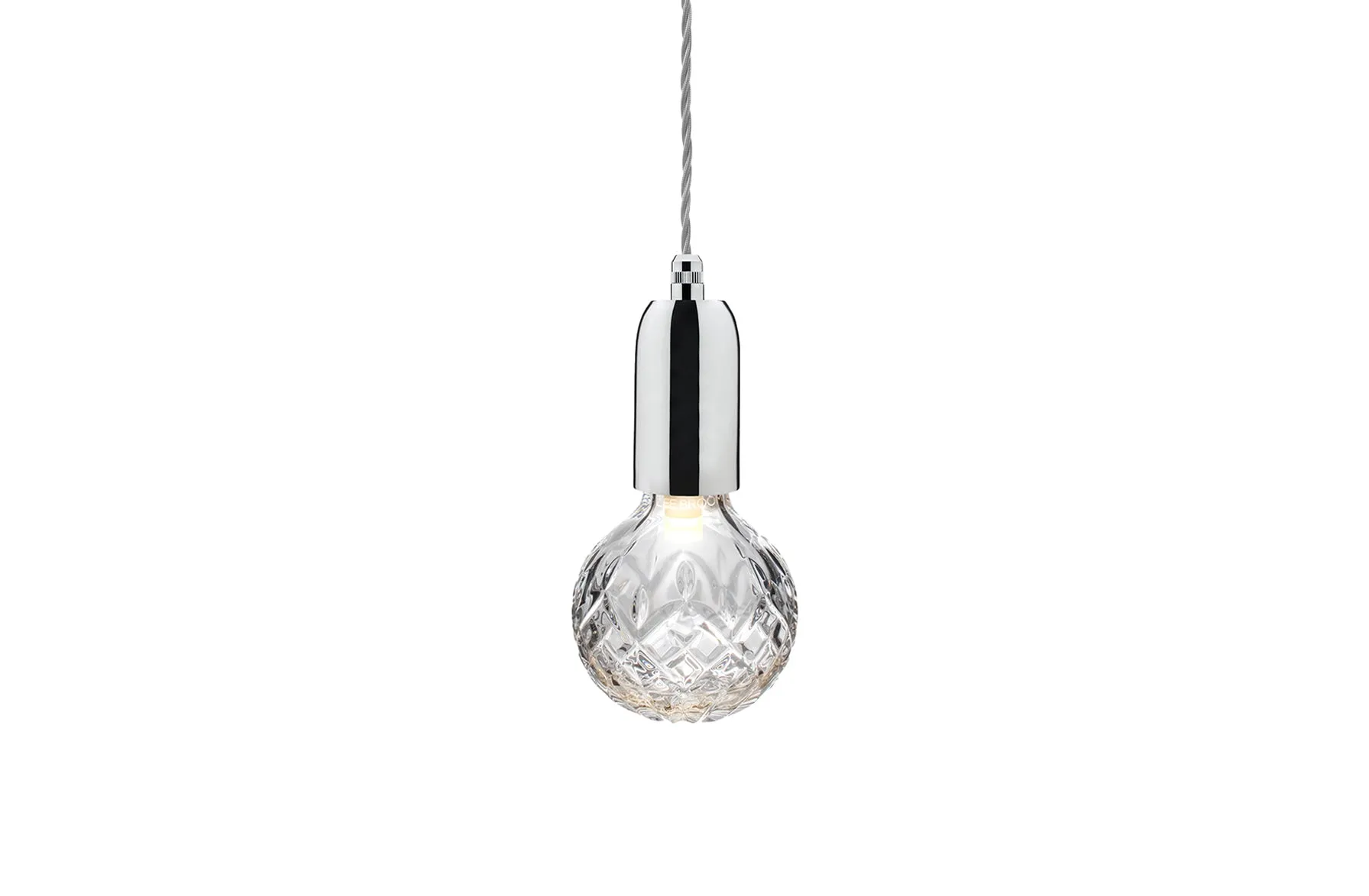Clear Crystal Bulb Pendant - Polished Chrome