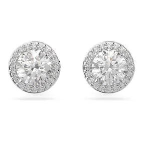 CONSTELLA PAVE EARRINGS, WHITE, RHODIUM PLATED