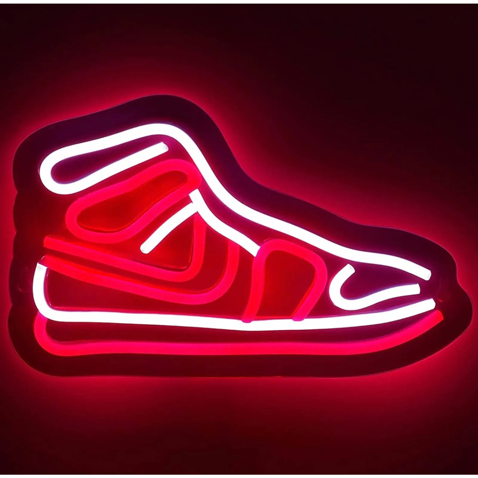 Cool Vivid Red Basketball Sneaker Shoes LED Night Light Room Wall Decoration