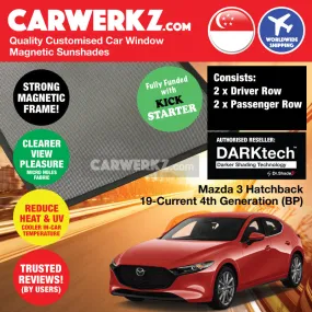 Dr Shadez DARKtech Mazda 3 Hatchback 2019-Current 4th Generation (BP) Japan Hatchback Customised Car Window Magnetic Sunshades