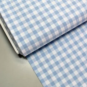 Dressmaking Cotton Gingham - Wide Width - Pale Blue and White