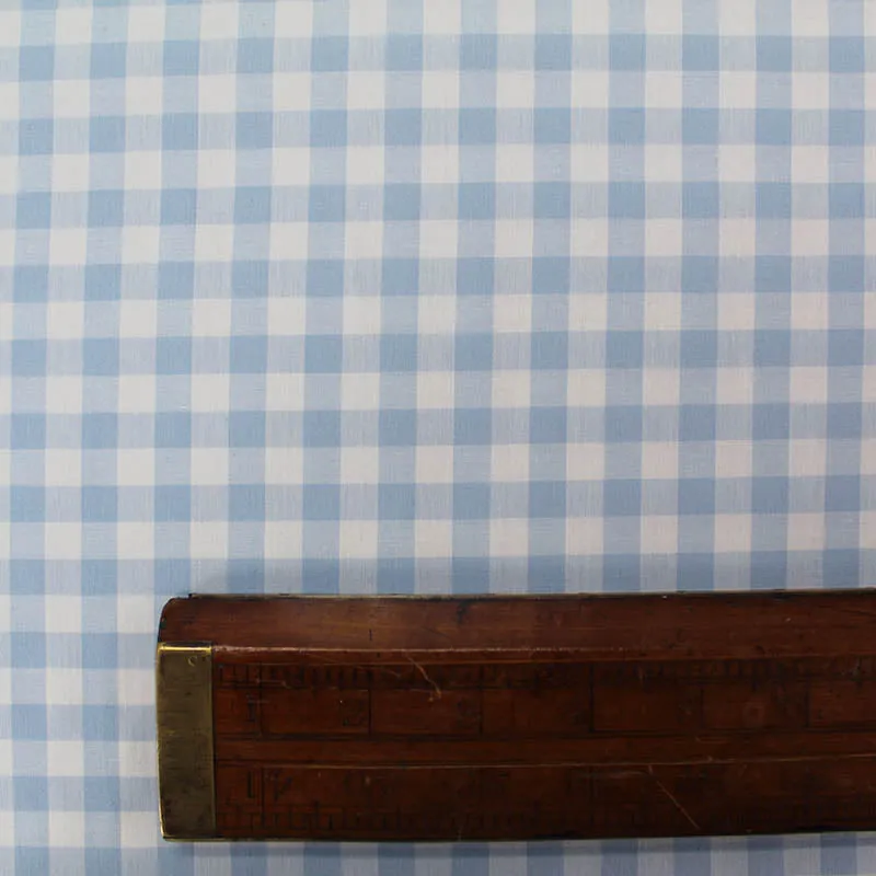 Dressmaking Cotton Gingham - Wide Width - Pale Blue and White