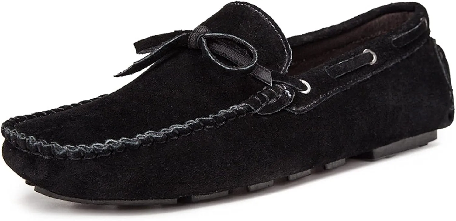 Driving Moccasins for Men Genuine Leather Stitching Details Deck Shoes 1-Eye Flat Heel Flexible Comfortable Driving Slip On for Any Attire
