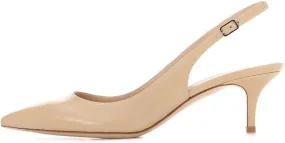 Eldof Womens Kitten Heel Pumps| Pointed Toe Slingback Sandals | 6.5CM Mid Heel Wedding Dress Shoes