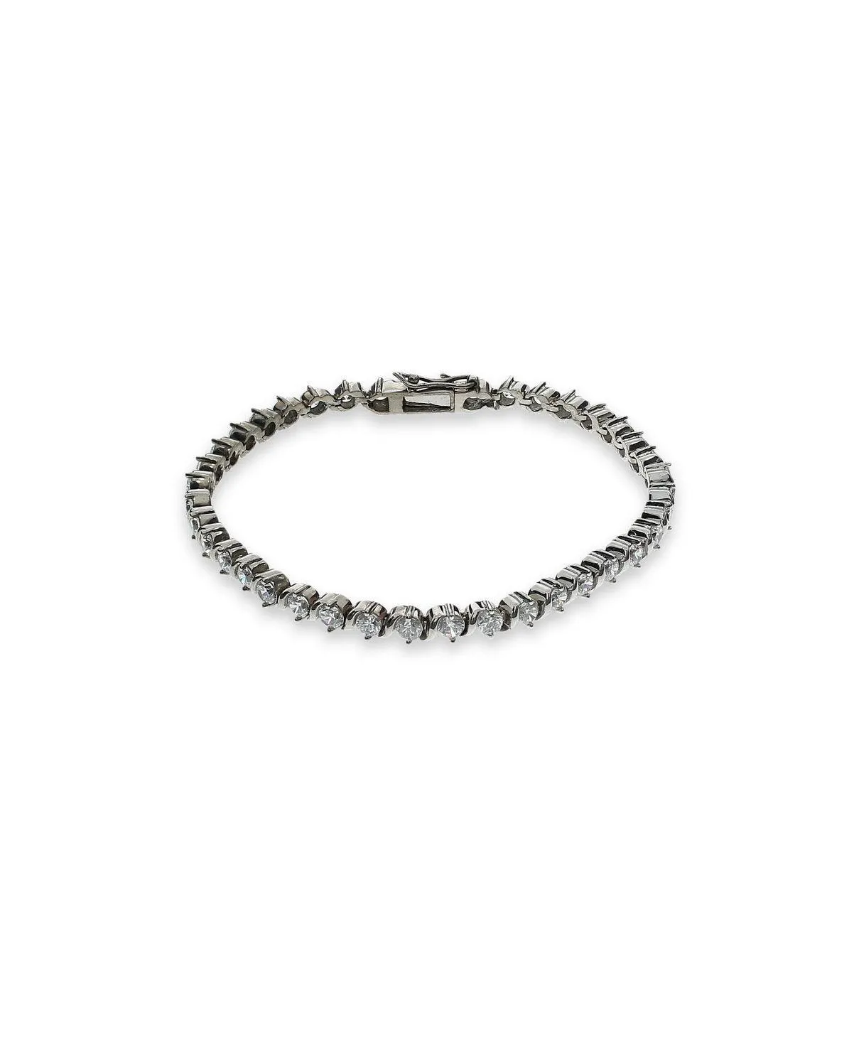 Fashionable Stone Studded Silver Bracelet