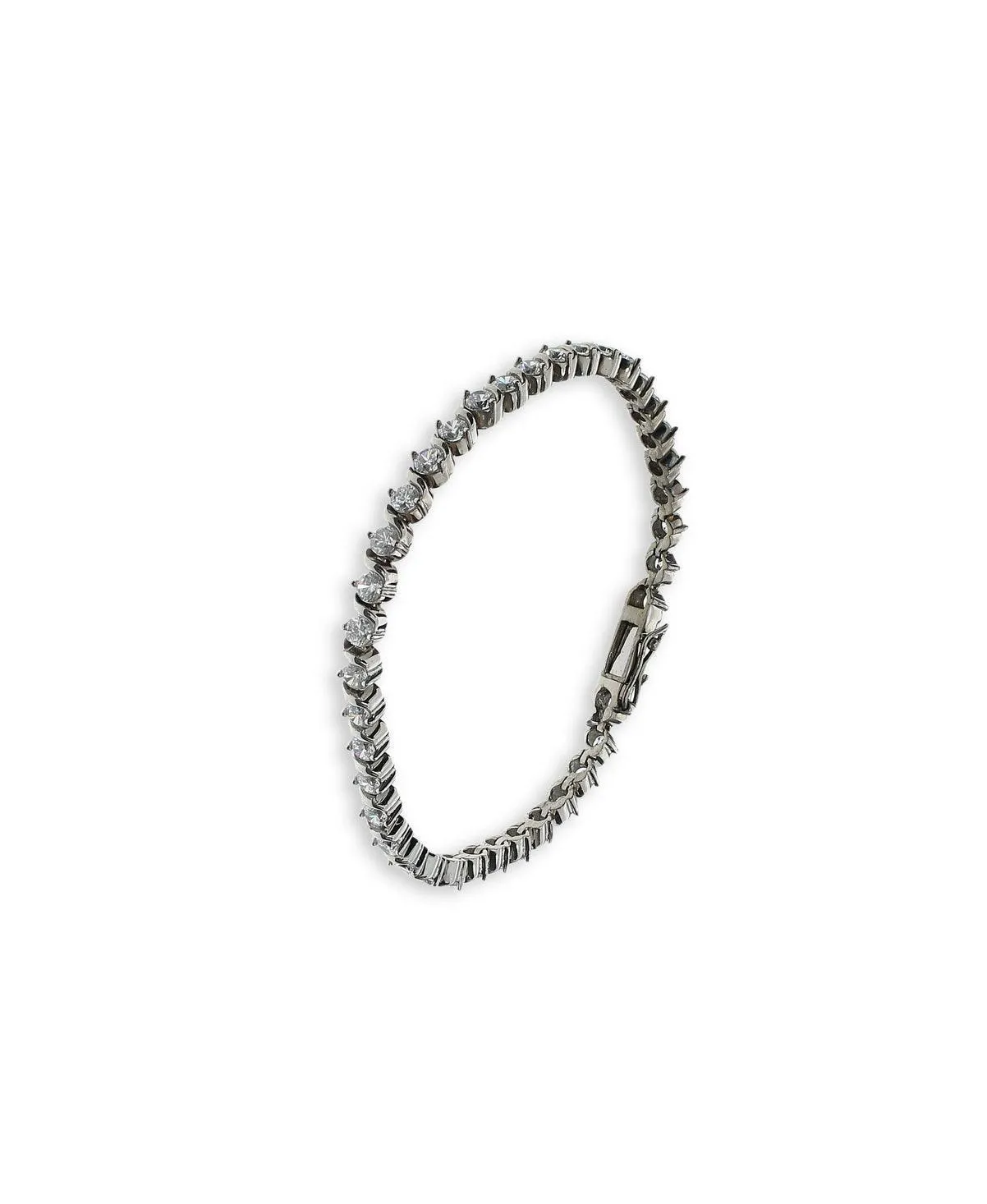 Fashionable Stone Studded Silver Bracelet
