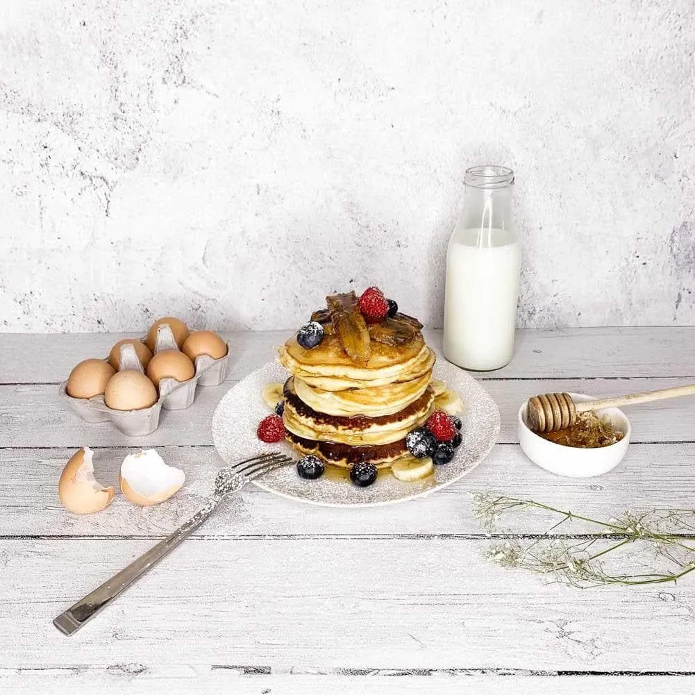 Flat Lay Instagram Backdrop - 'Palm Beach' White Wash Wooden (56cm x 87cm)