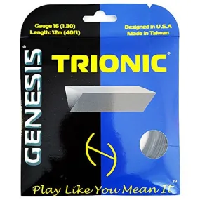Genesis Trionic Black Tennis String Set, 16g 1.30 - Premium Quality and Durability