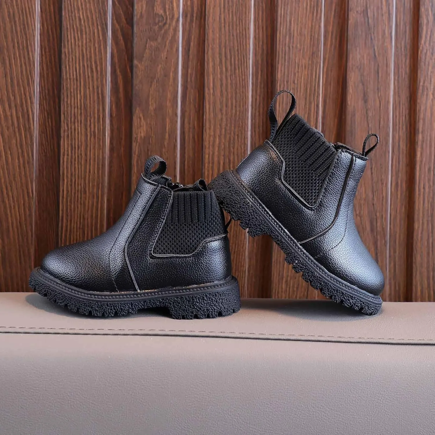 Girls Boys Children Ankle Boots Kids Low Heel Booties Fashion Side Zipper Knee Calf Boots for Toddler Girl