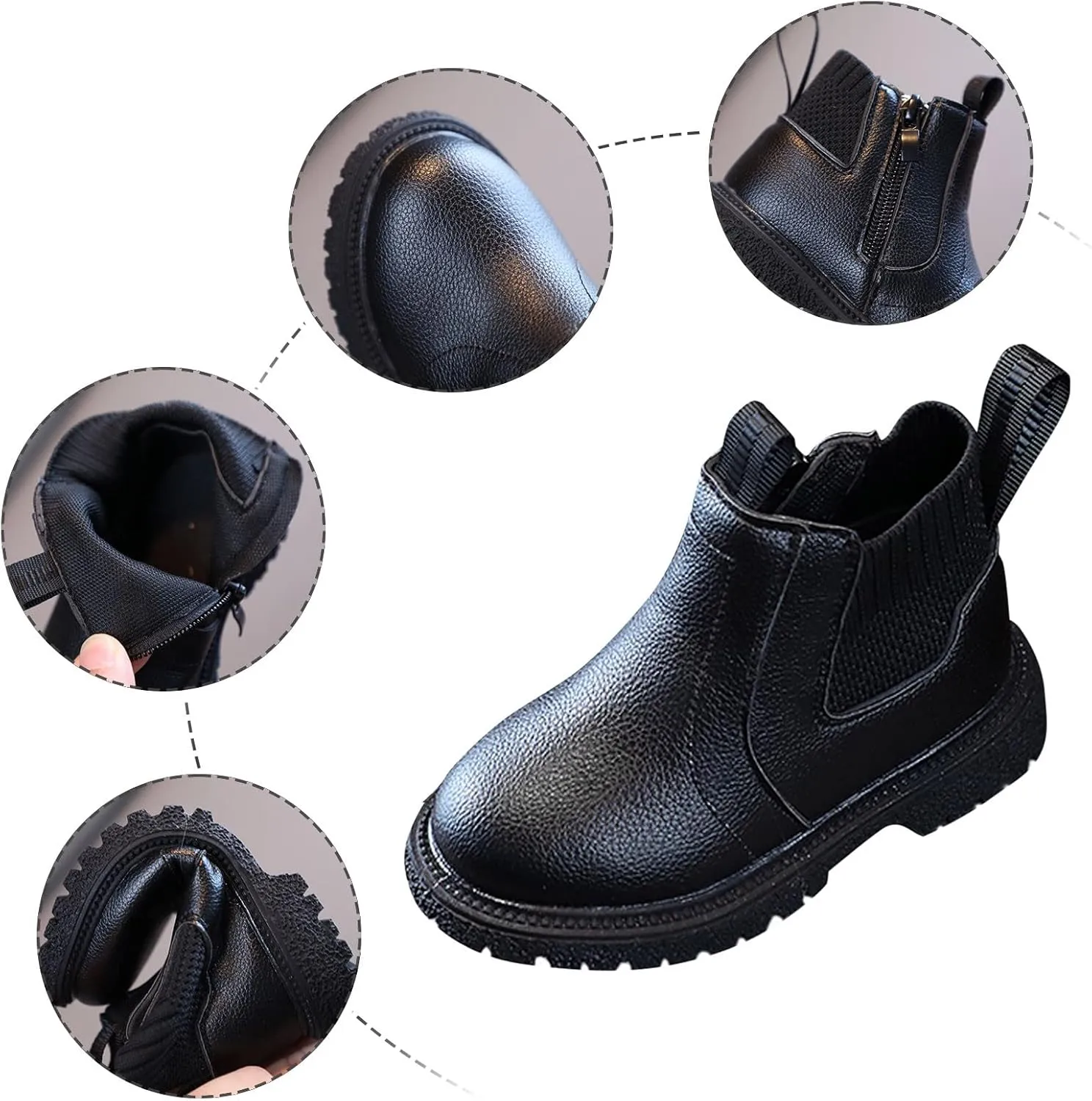 Girls Boys Children Ankle Boots Kids Low Heel Booties Fashion Side Zipper Knee Calf Boots for Toddler Girl