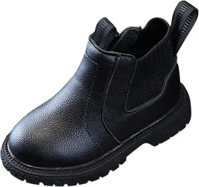 Girls Boys Children Ankle Boots Kids Low Heel Booties Fashion Side Zipper Knee Calf Boots for Toddler Girl