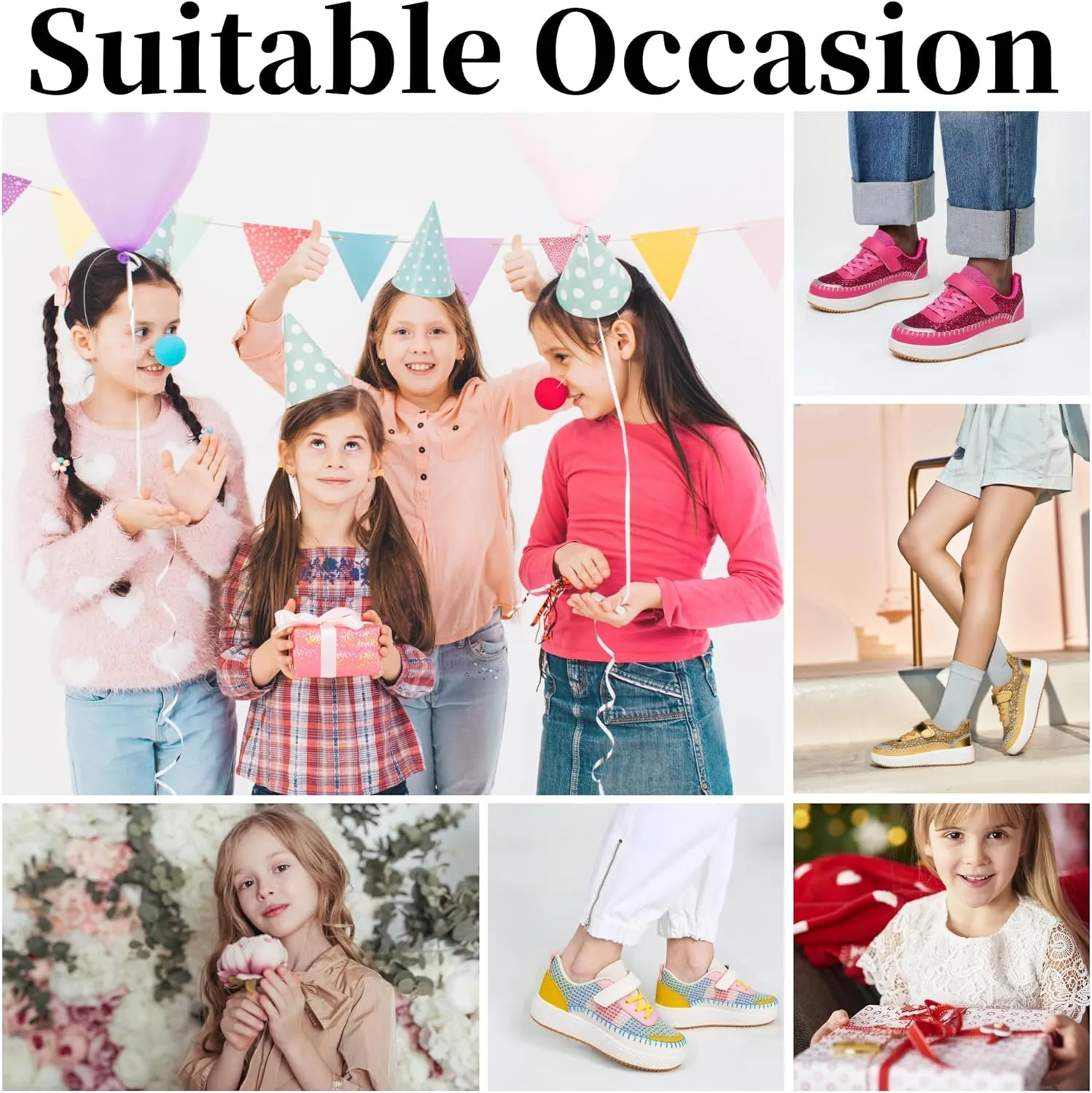 Girls Boys Sneakers Kids Running Tennis Shoes Glitter Sparkly Braided Bling Design,Athletic Shoes for Children Youth