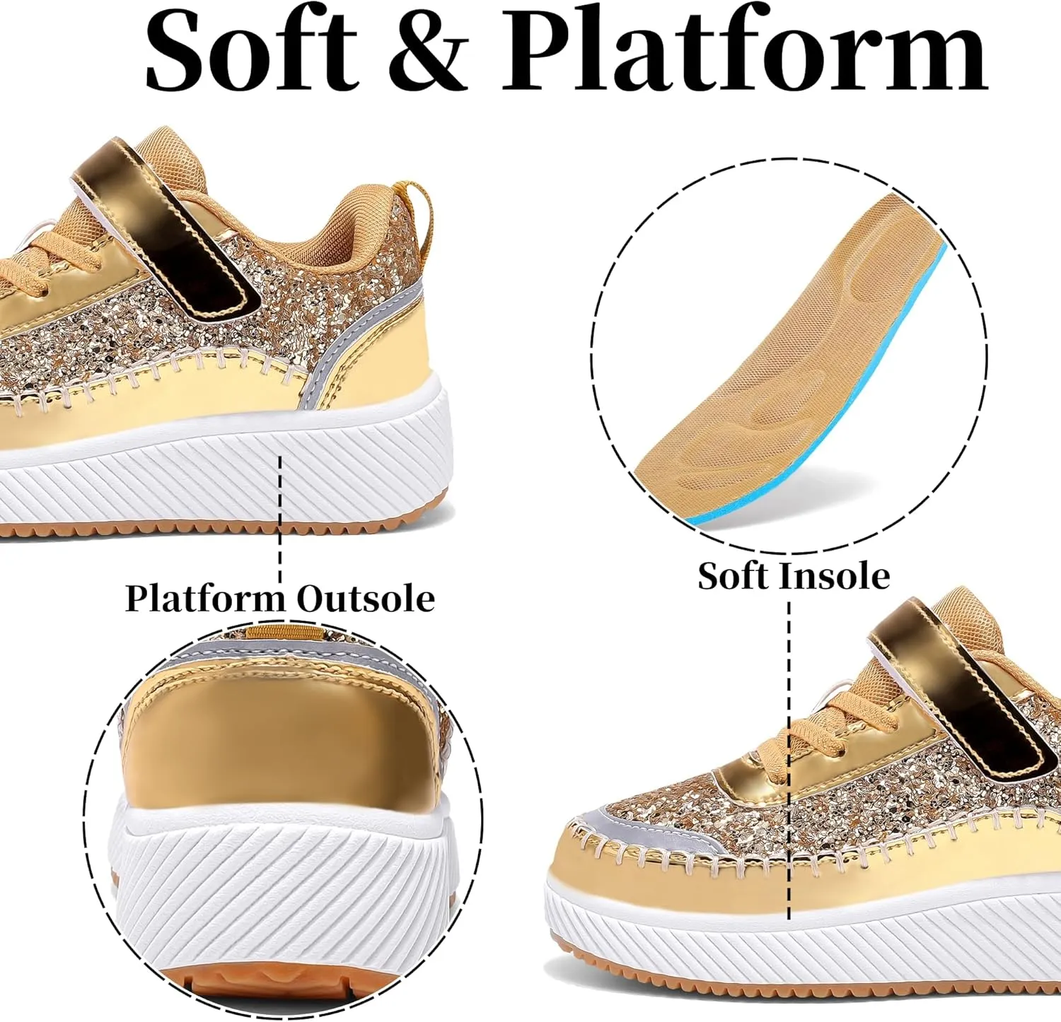 Girls Boys Sneakers Kids Running Tennis Shoes Glitter Sparkly Braided Bling Design,Athletic Shoes for Children Youth