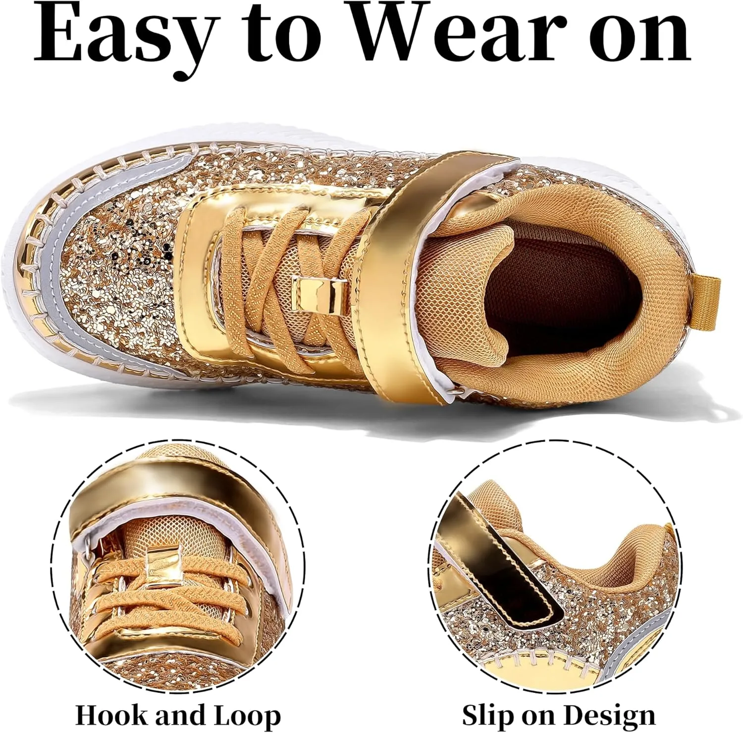 Girls Boys Sneakers Kids Running Tennis Shoes Glitter Sparkly Braided Bling Design,Athletic Shoes for Children Youth