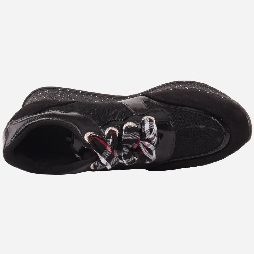 Girls "MILA" Sparkle Lace Up Trainers