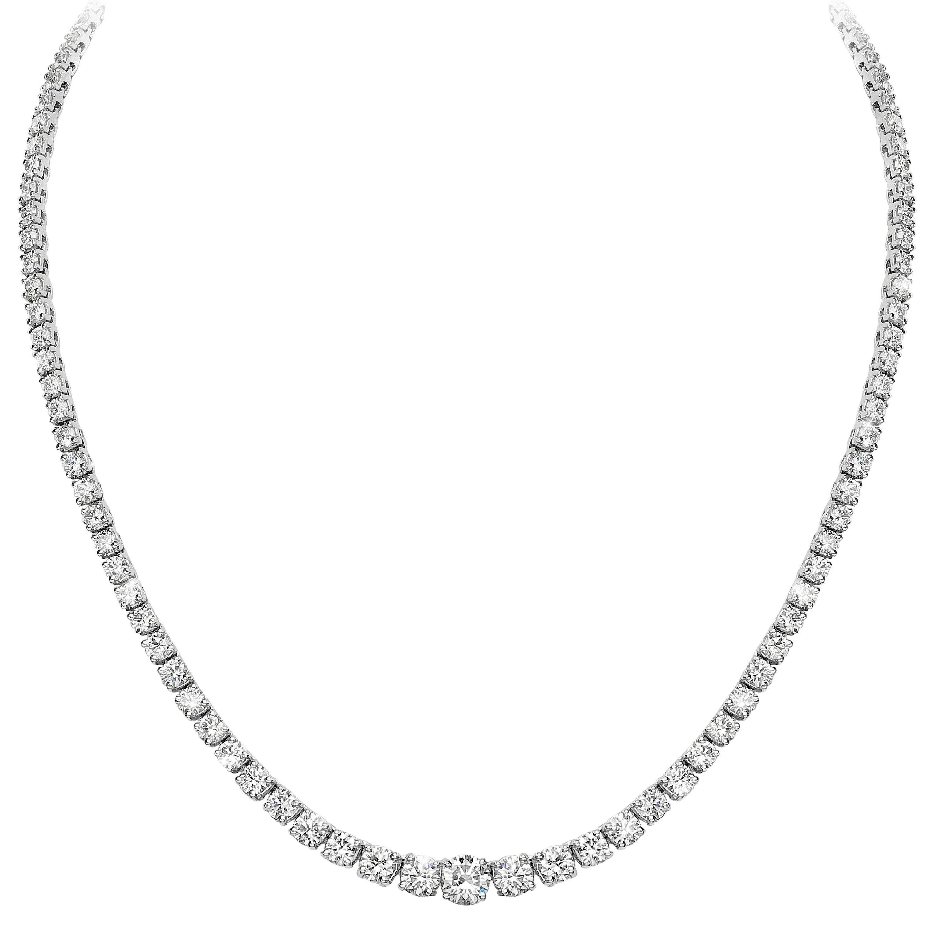 Graduated Necklace (26.65 ct Diamonds) in White Gold