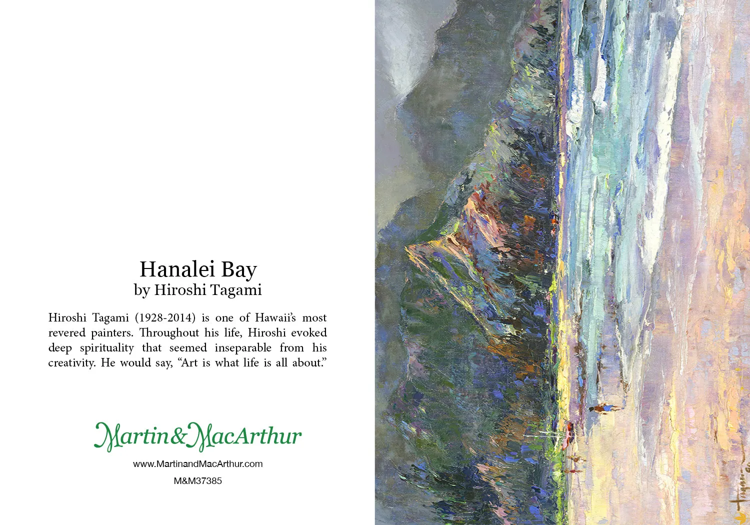 Greeting Card "Hanalei Bay" by Hiroshi Tagami