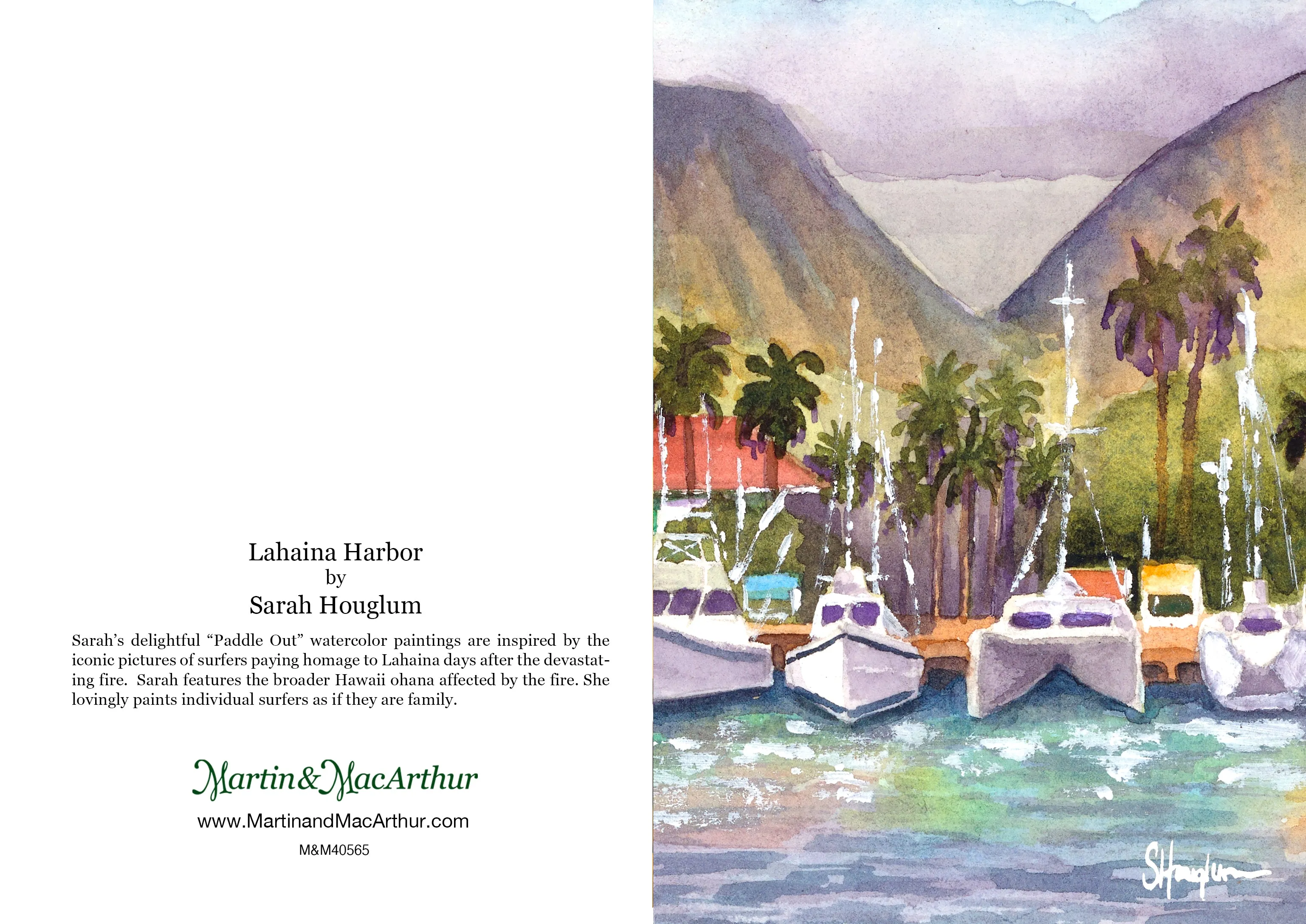 Greeting Card "Lahaina Harbor" by Sarah Houglum