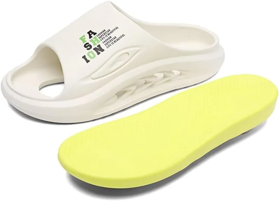 GSLMOLN Slippers Slides for Men, Non-Slip Cloud Slides House Bedroom Shoes Shower Quick Drying Sandals Indoor and Outdoor