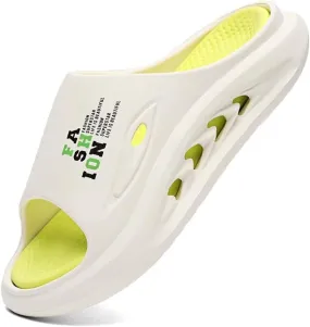 GSLMOLN Slippers Slides for Men, Non-Slip Cloud Slides House Bedroom Shoes Shower Quick Drying Sandals Indoor and Outdoor