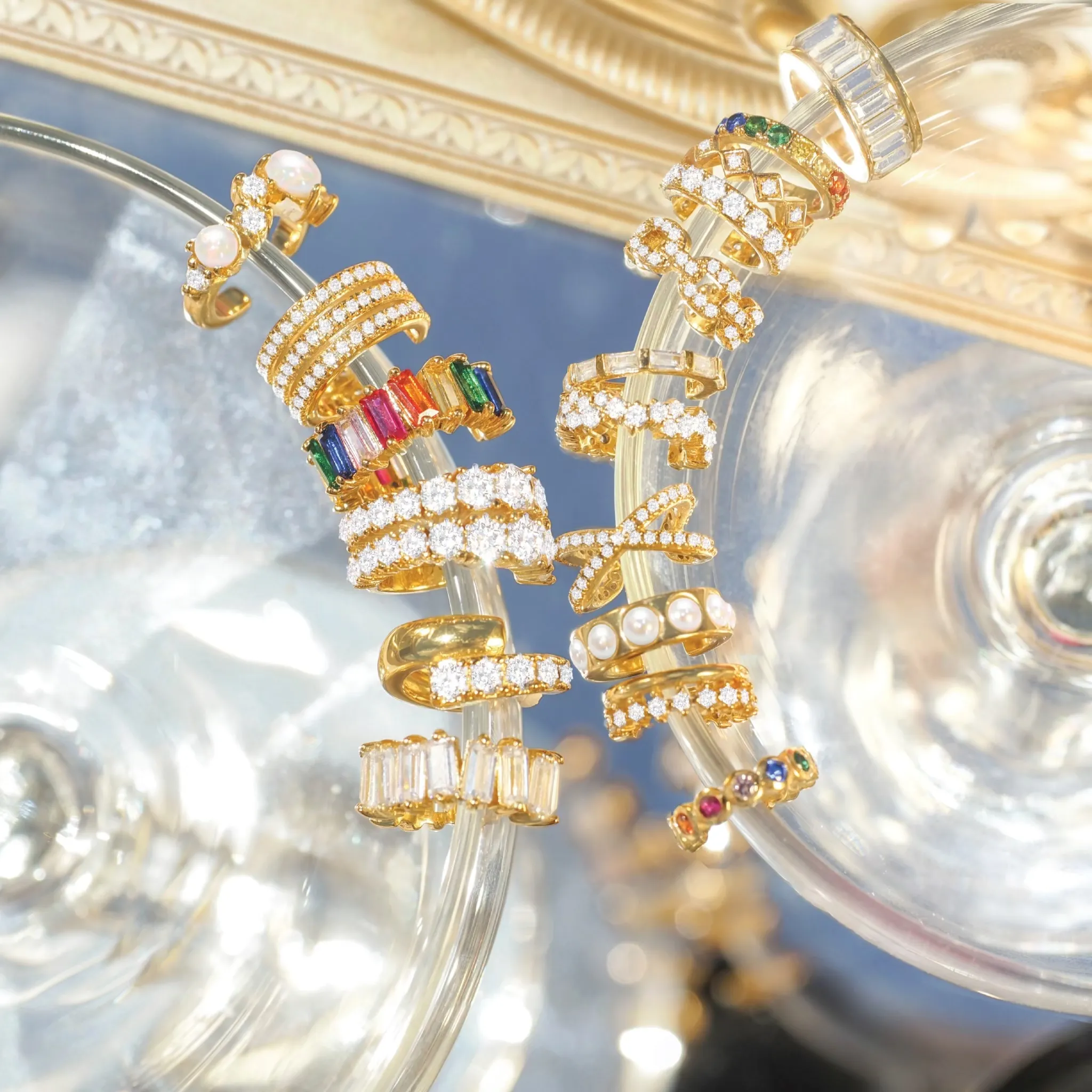 Half Crystal Ear Cuff