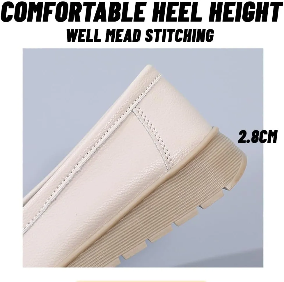 HESBITEUL Women's Casual Penny Loafers Driving Moccasins Comfort Slip on Flat Boat Shoes Walking Shoes with Bowknot