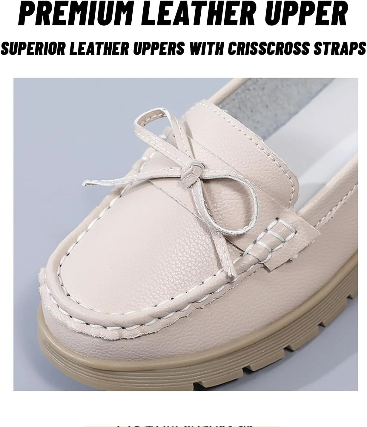 HESBITEUL Women's Casual Penny Loafers Driving Moccasins Comfort Slip on Flat Boat Shoes Walking Shoes with Bowknot