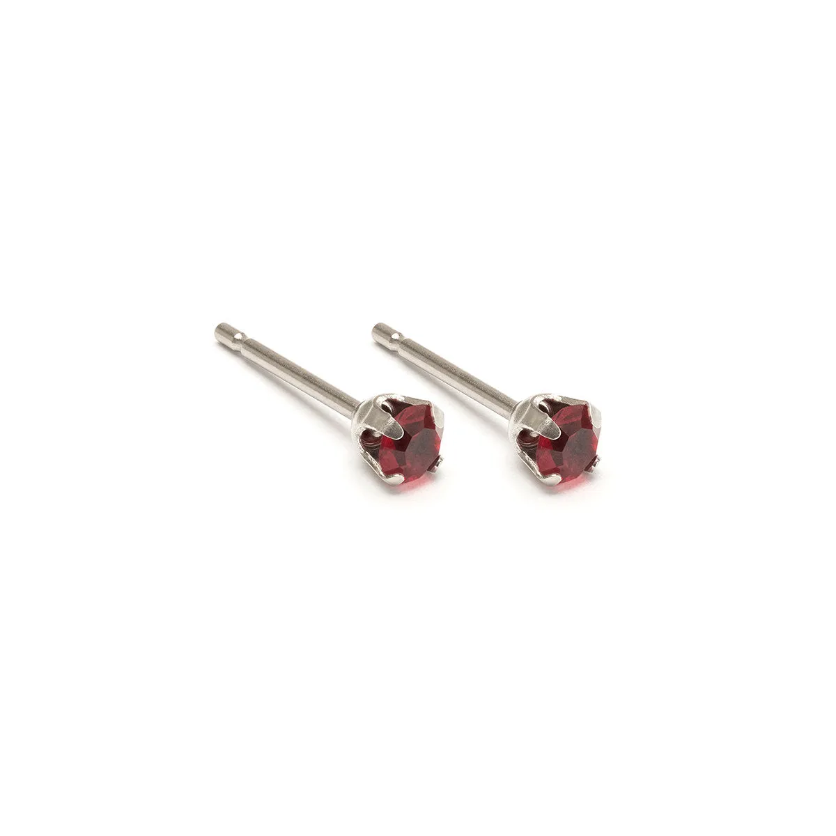 January Birthstone Stainless Steel Stud Earrings